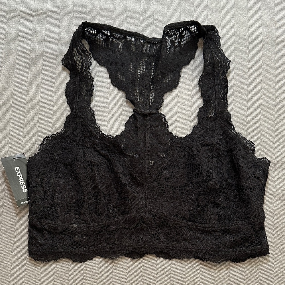 Express black lace bralette NWT S